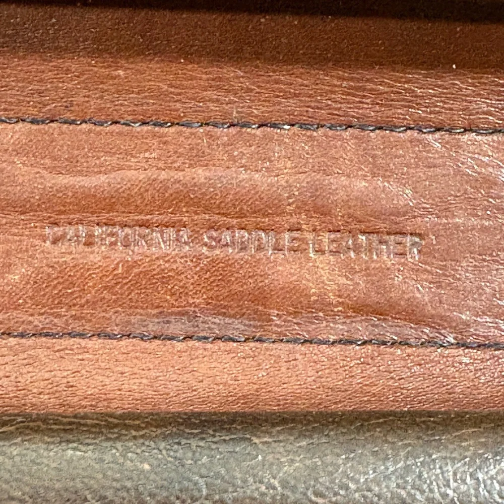 Vintage Schlesinger Brothers California Ranch Hide Leather Document Briefcase